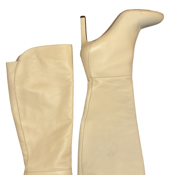Sam Edelman Shauna Knee High Ivory Leather Boot Size 8.5 - Picture 5 of 13
